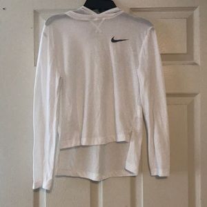 WHITE NIKE THIN HOODIE SIZE YOUTH LARGE